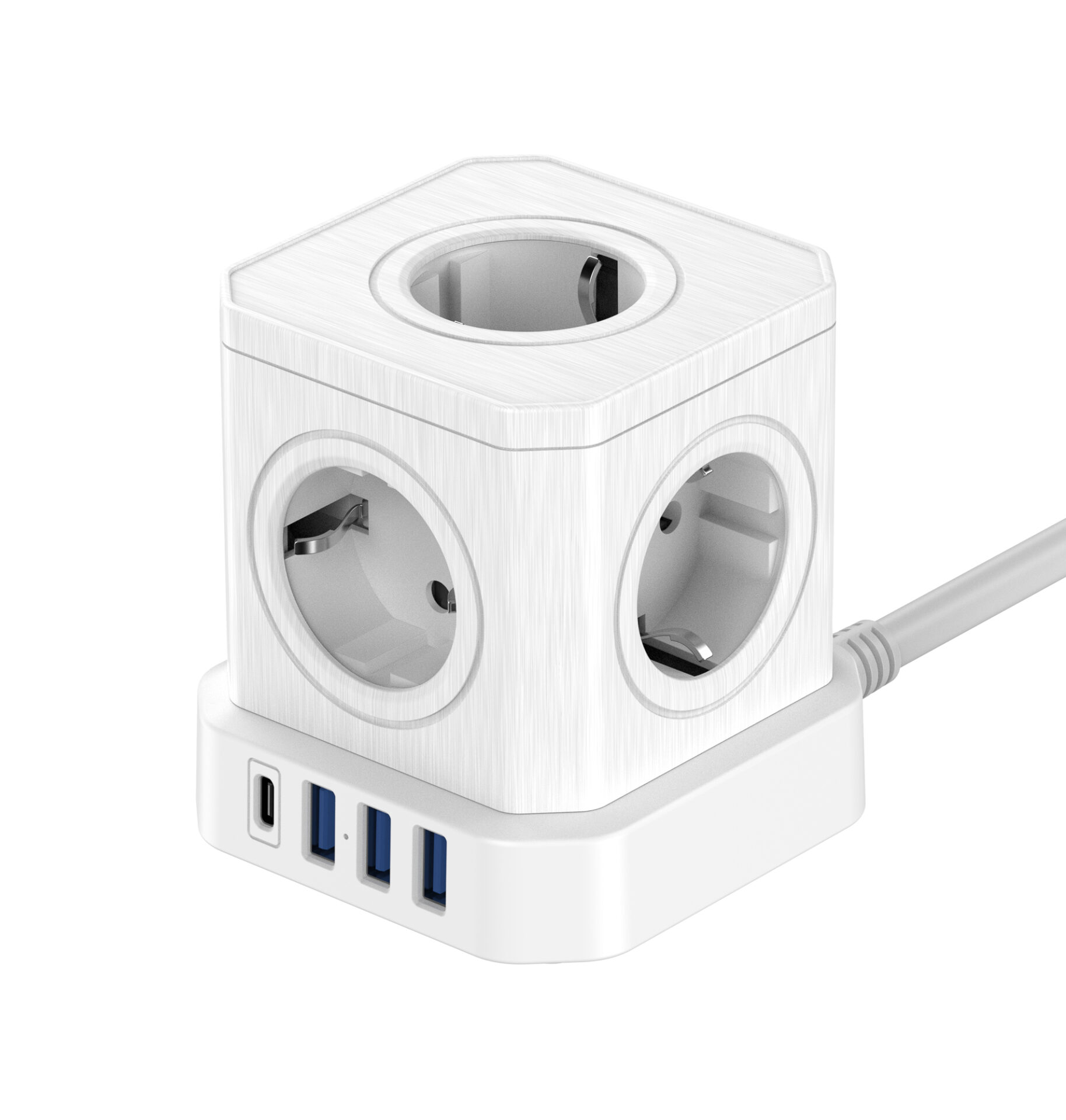 newell-gan-power-cube-9in1-steckdose-wei-usb-c-usb-a image 2