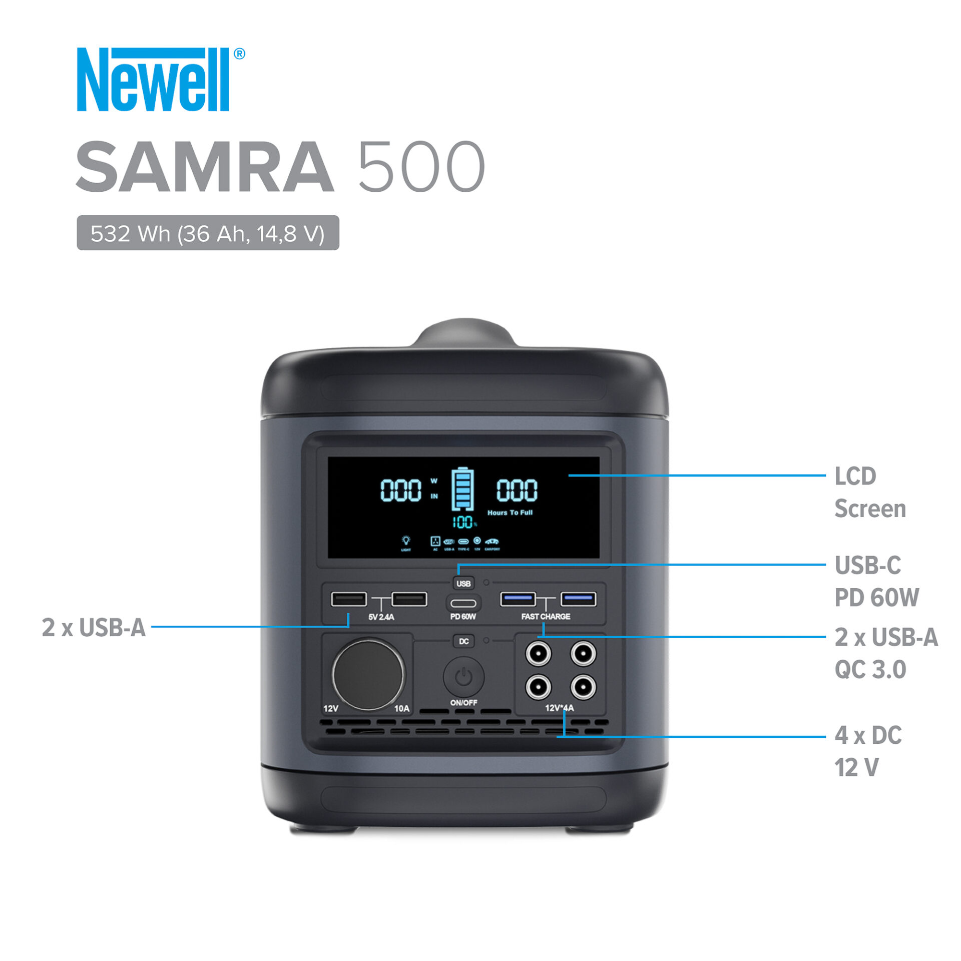 newell-samra-500-powerstation-532-wh-tragbare-stromversorgung image 6