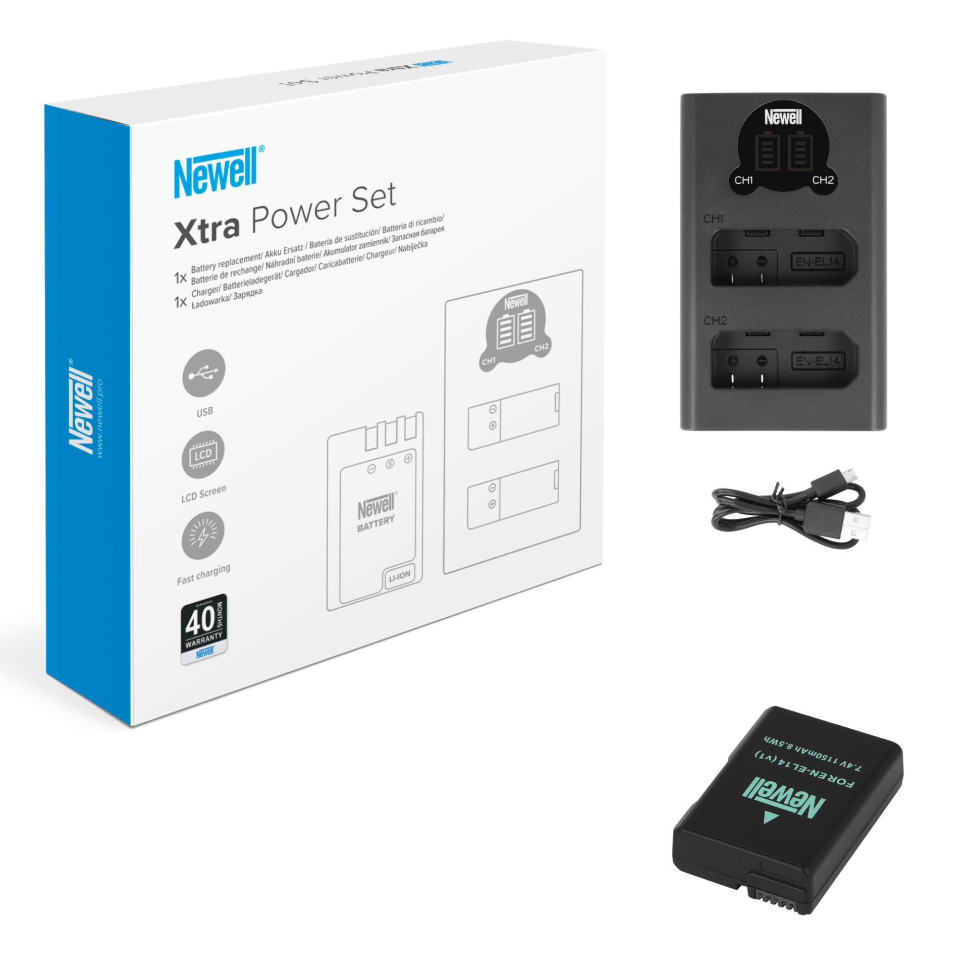 newell-dl-usb-c-ladeger-t-set-mit-kamera-akku-dual-usb image 4