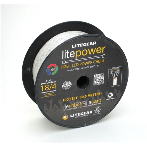 kino-flo-litepower-kabelrolle-18awg-4-adrig-schwarz-100-ft image 1