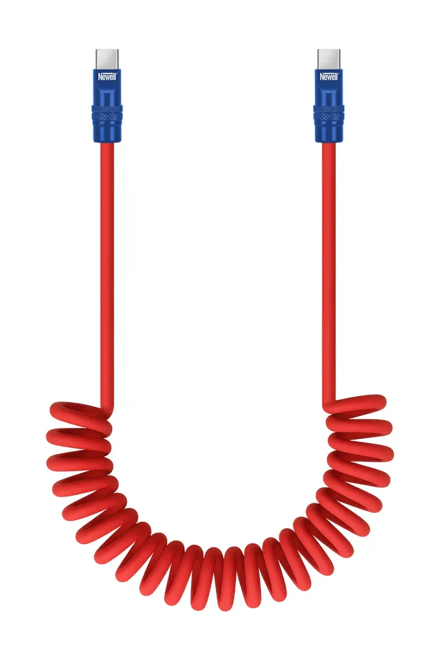 newell-usb-c-kabel-100w-spiral-1-5m-silikon-rot-blau image 1