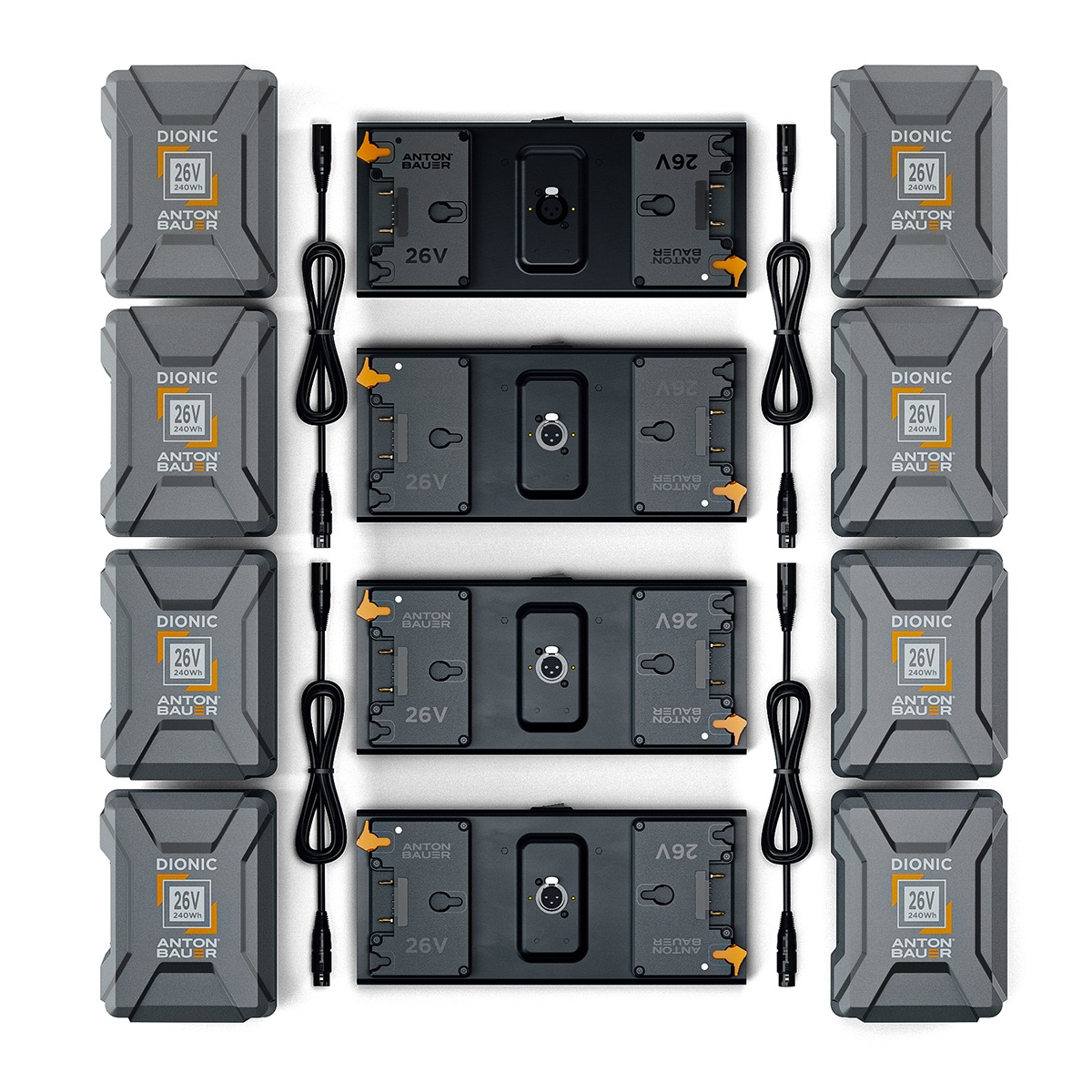 litepanels-gemini-quad-array-akku-set-8x-26v-240wh-gold-mount image 1