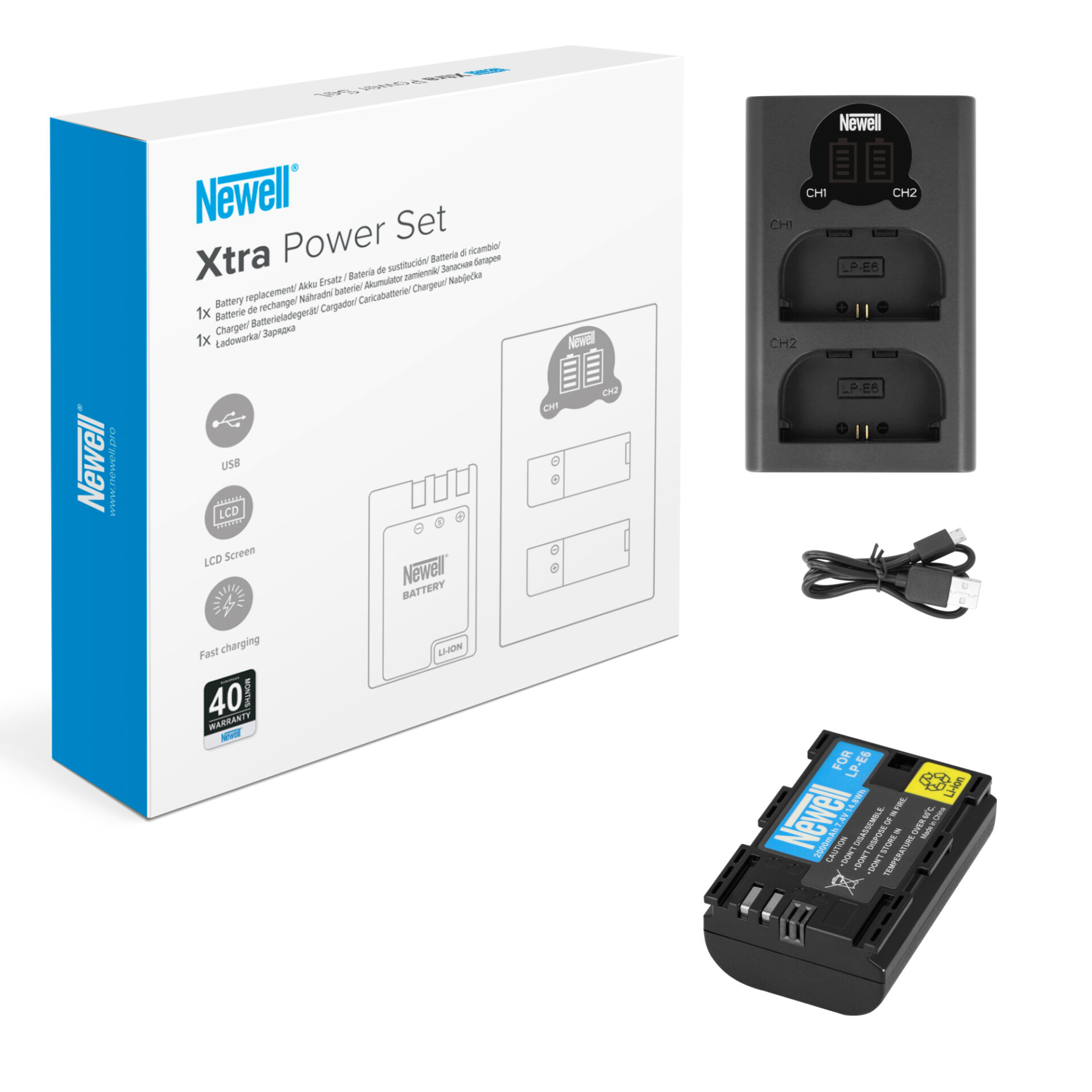 newell-dl-usb-c-ladeger-t-set-mit-kamera-akku-dual-usb image 7