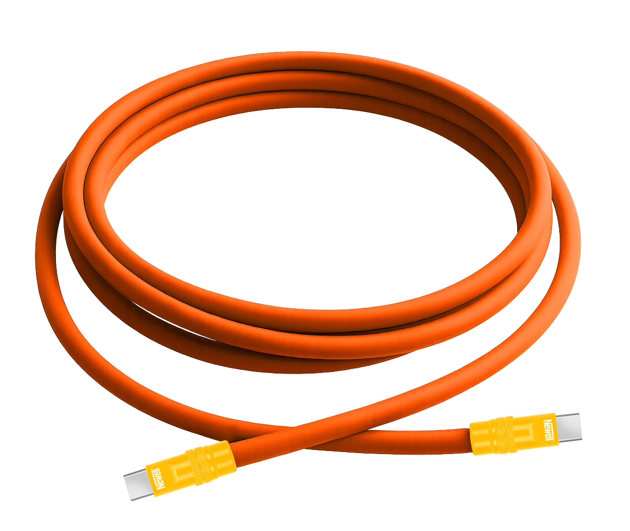 newell-usb-c-auf-usb-c-kabel-100w-2m-silikon-orange-gelb image 2