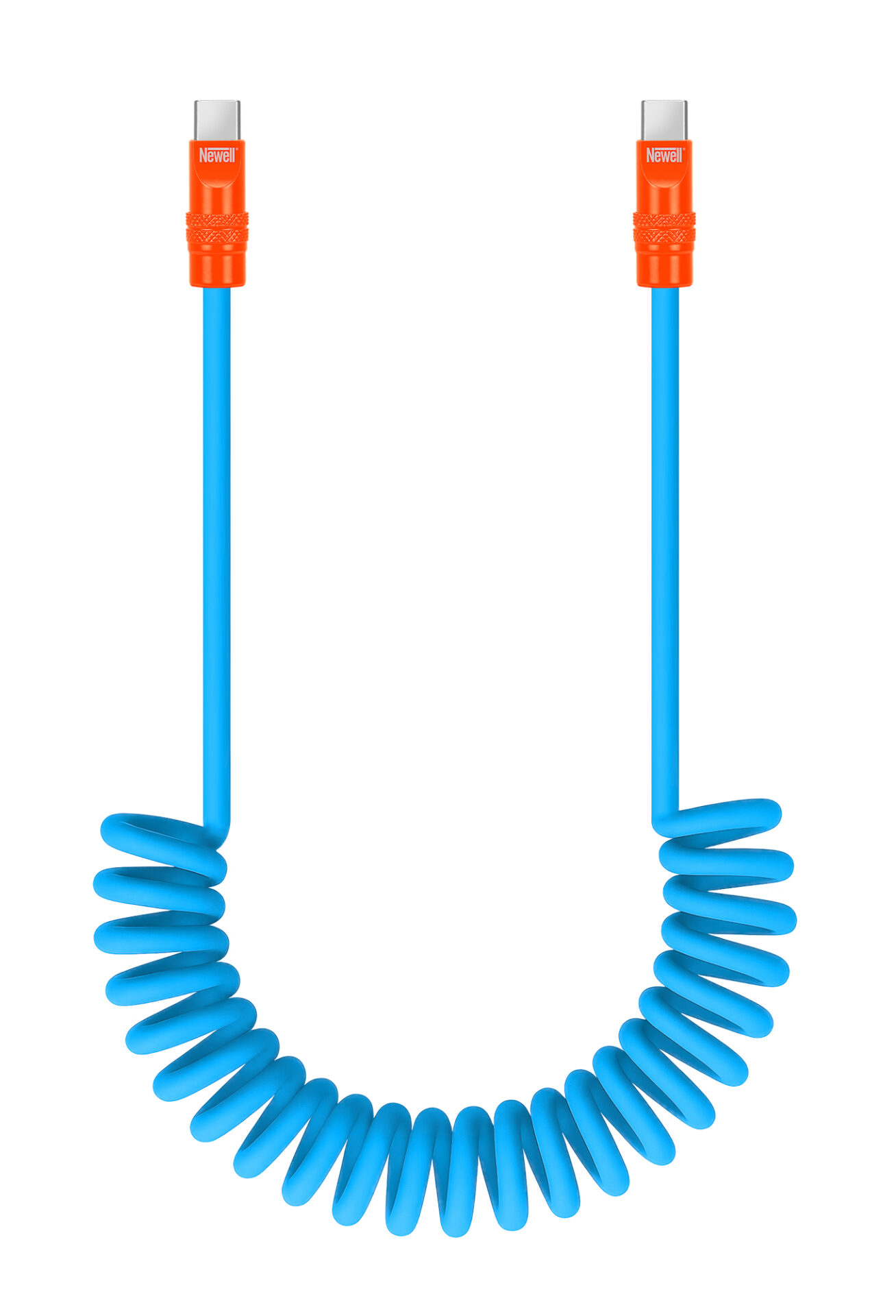 newell-usb-c-usb-c-100-w-kabel-1-5-m-spiral-blau-orange image 1