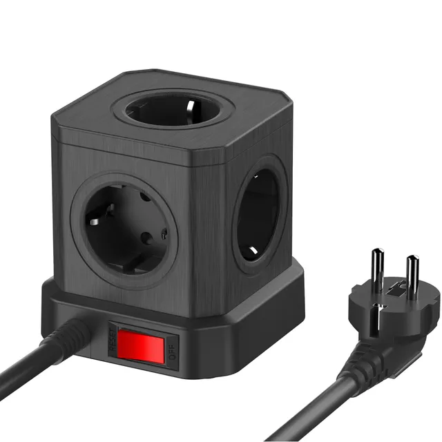 newell-gan-power-cube-9in1-steckdosenw-rfel-schwarz-usb image 1