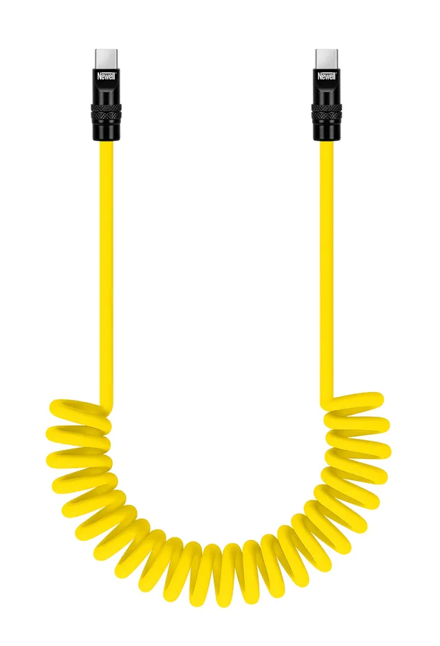 newell-usb-c-spiralkabel-100-w-1-5-m-gelb-schwarz image 1