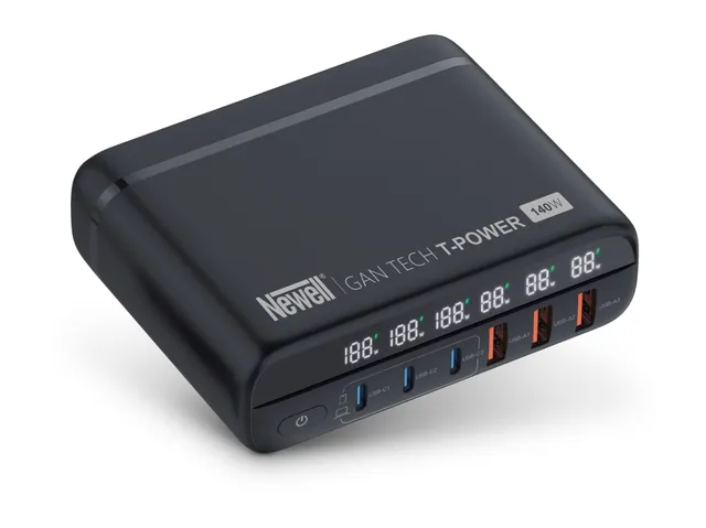 newell-t-power-140w-gan-ladeger-t-6-port-mit-adapterkit image 1