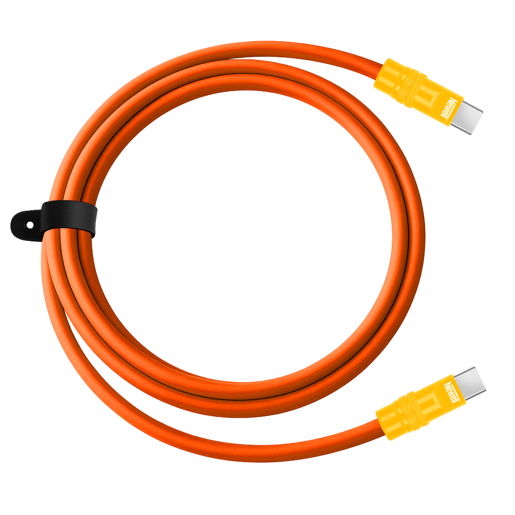newell-usb-c-auf-usb-c-kabel-100w-2m-silikon-orange-gelb image 3
