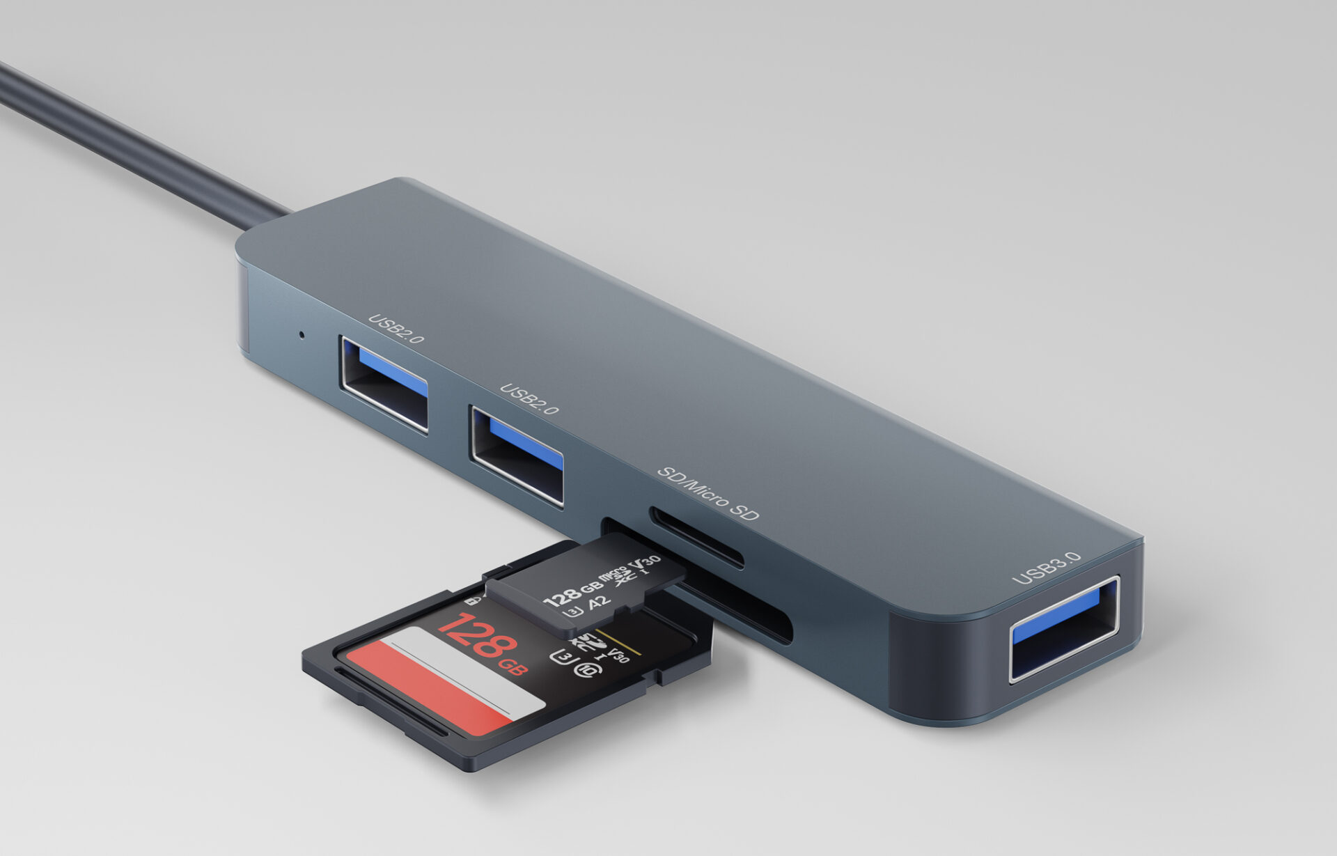 newell-hub-5-in-1-usb-c-hub-grau-mit-sd-reader image 7
