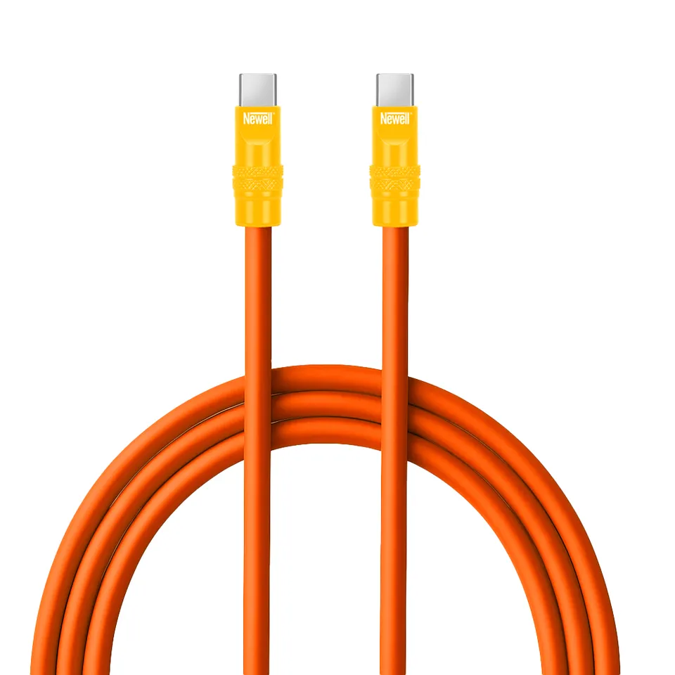 newell-usb-c-auf-usb-c-kabel-100w-2m-silikon-orange-gelb image 1