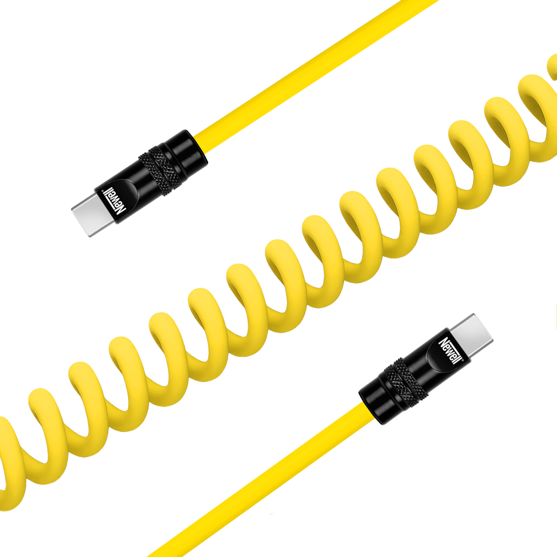 newell-usb-c-spiralkabel-100-w-1-5-m-gelb-schwarz image 2