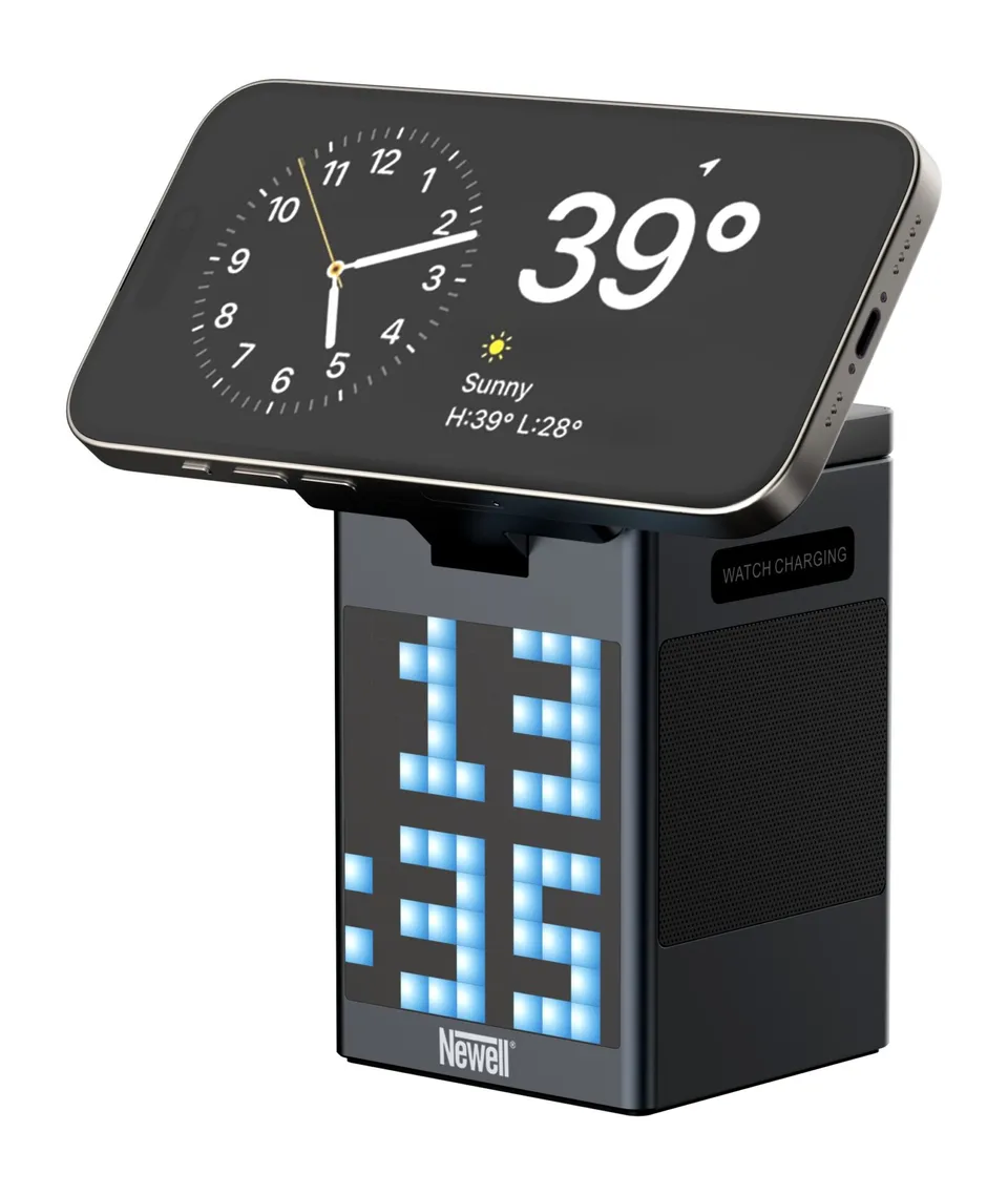 newell-induone-magplay-ladestation-qi-lautsprecher-uhr image 1