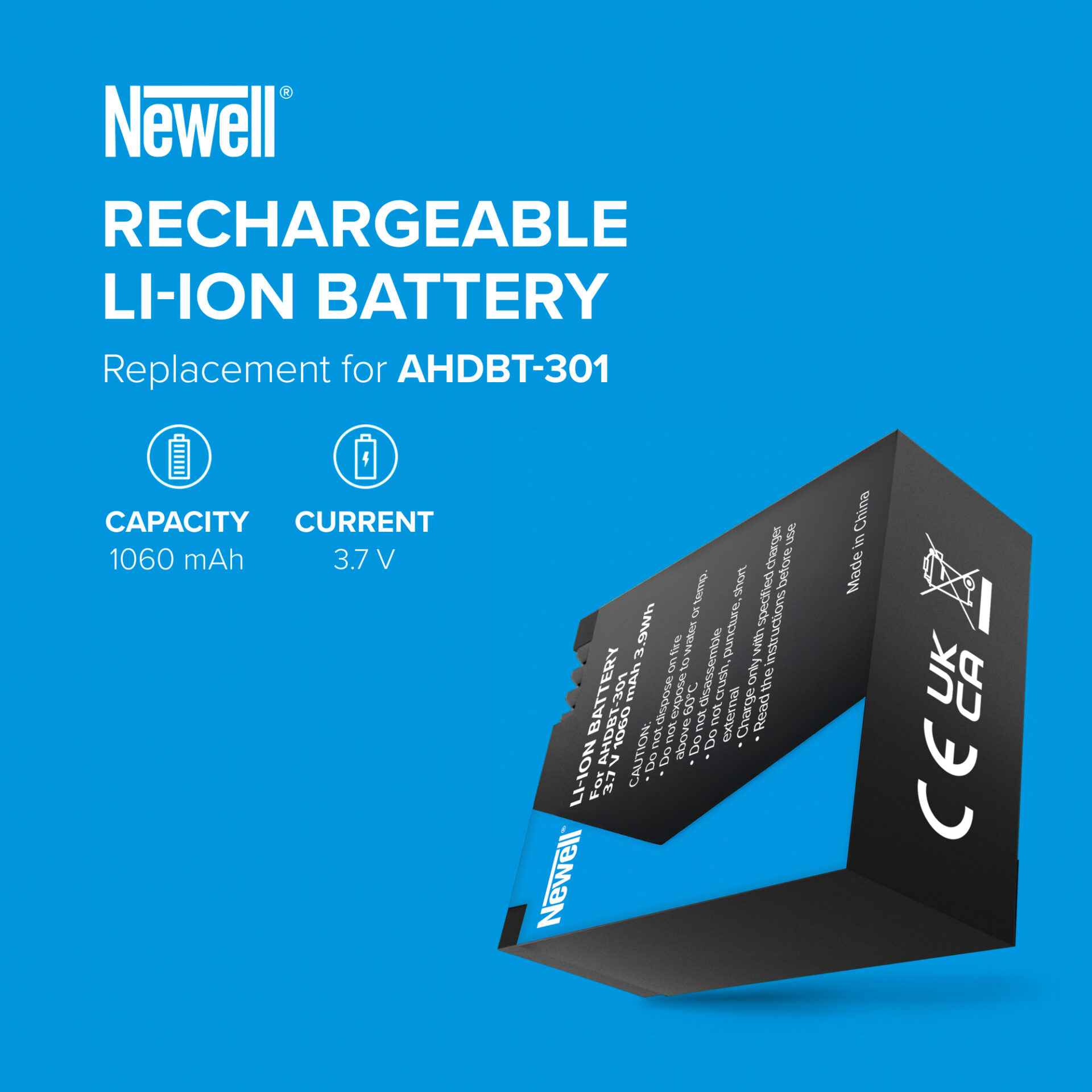 newell-ahdbt-301-akku-f-r-gopro-1060mah-ersatzakku image 5