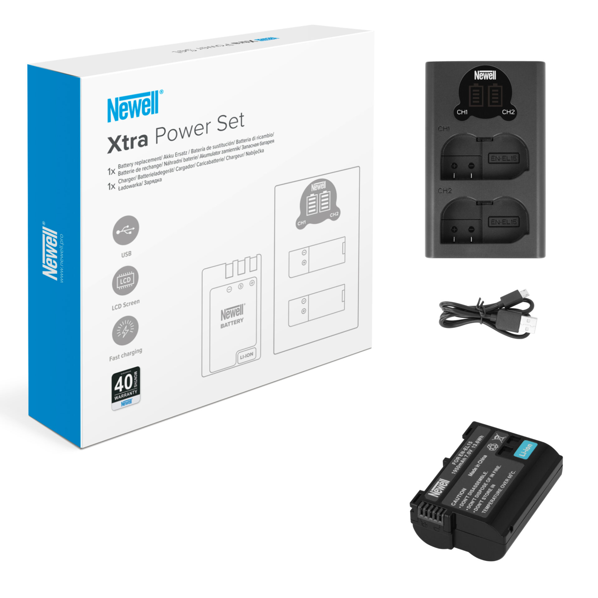 newell-dl-usb-c-ladeger-t-set-mit-kamera-akku-dual-usb image 5