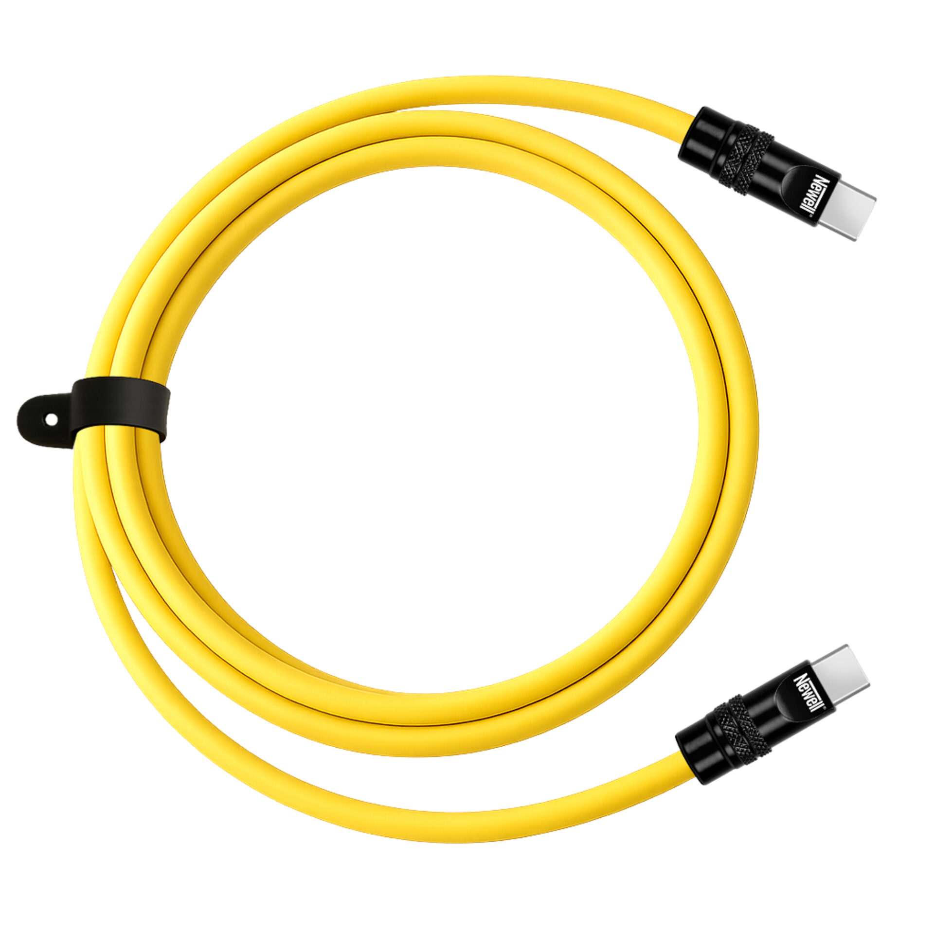 newell-usb-c-auf-usb-c-100w-kabel-2m-gelb-schwarz-silikon image 3