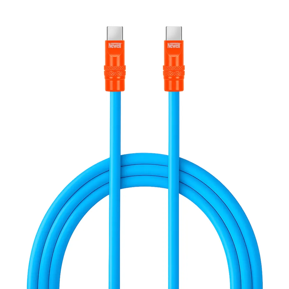 newell-usb-c-auf-usb-c-kabel-100w-2m-silikon-blau-orange image 1