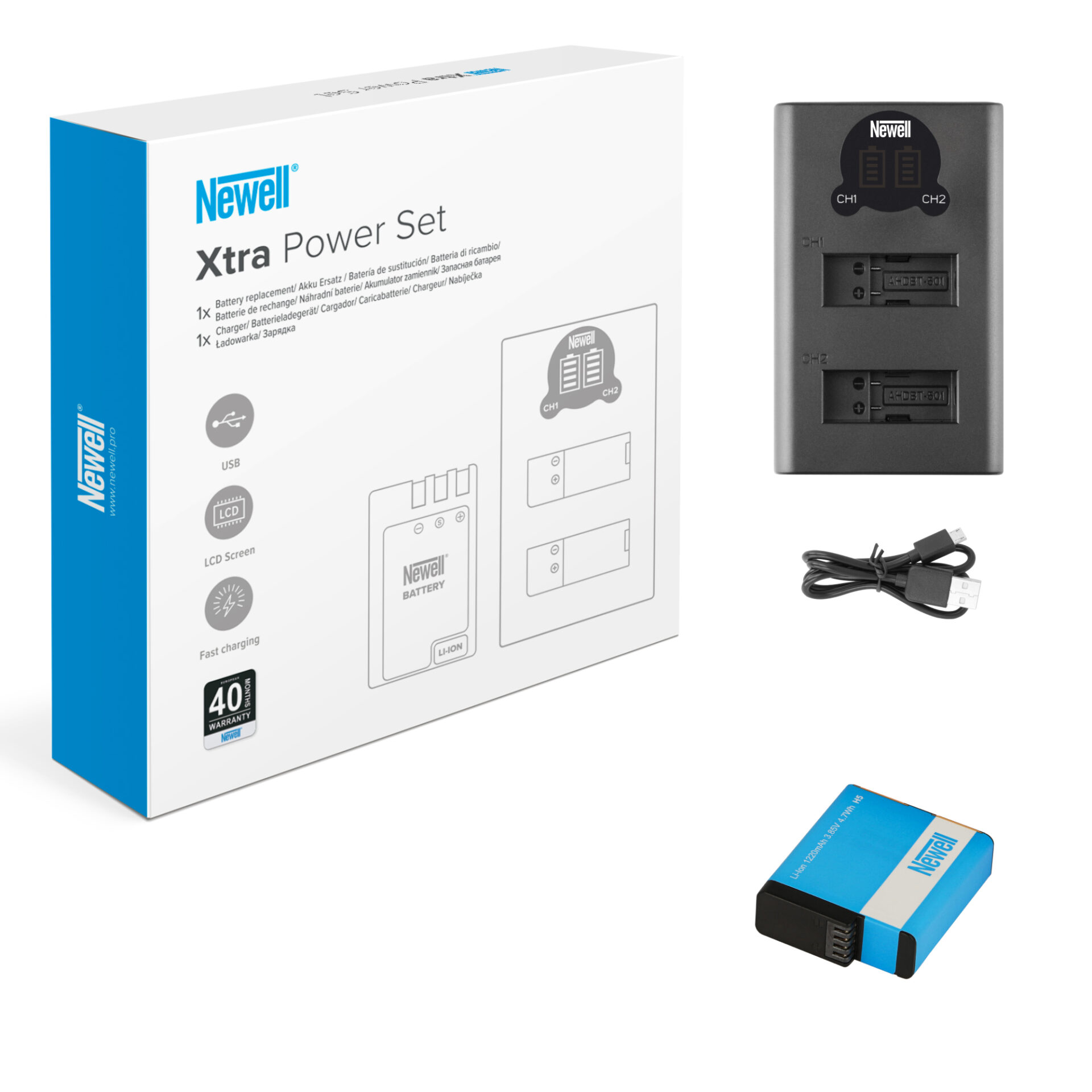 newell-dl-usb-c-ladeger-t-set-mit-kamera-akku-dual-usb image 3