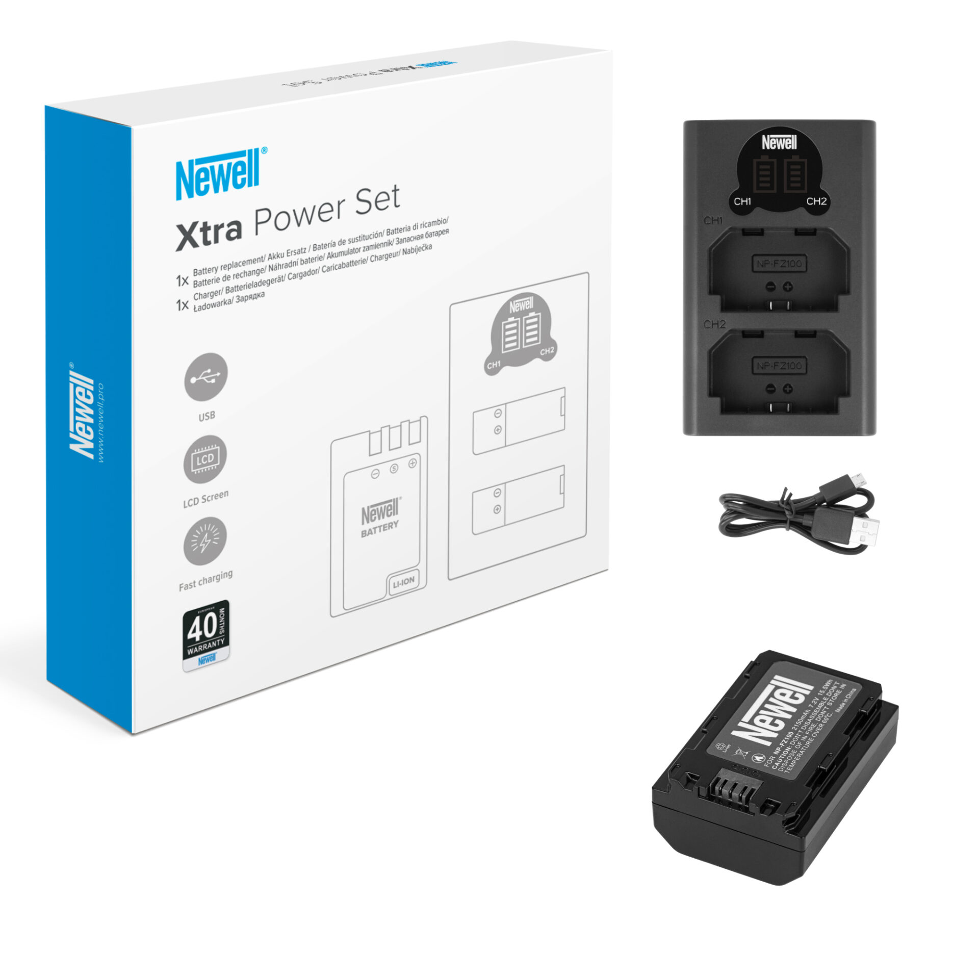 newell-dl-usb-c-ladeger-t-set-mit-kamera-akku-dual-usb image 2
