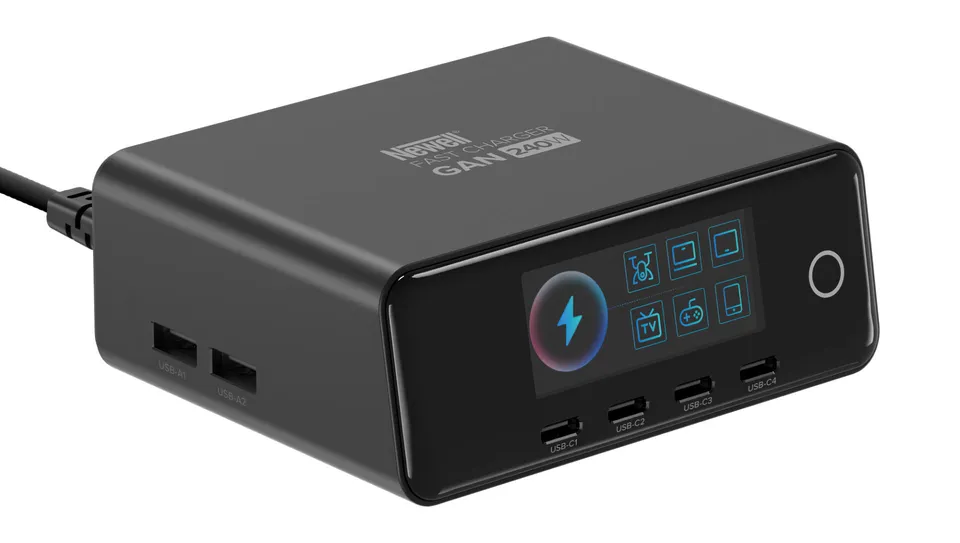 newell-gan-240w-tft-ladeger-t-6-port-usb-c-usb-a-pd image 1