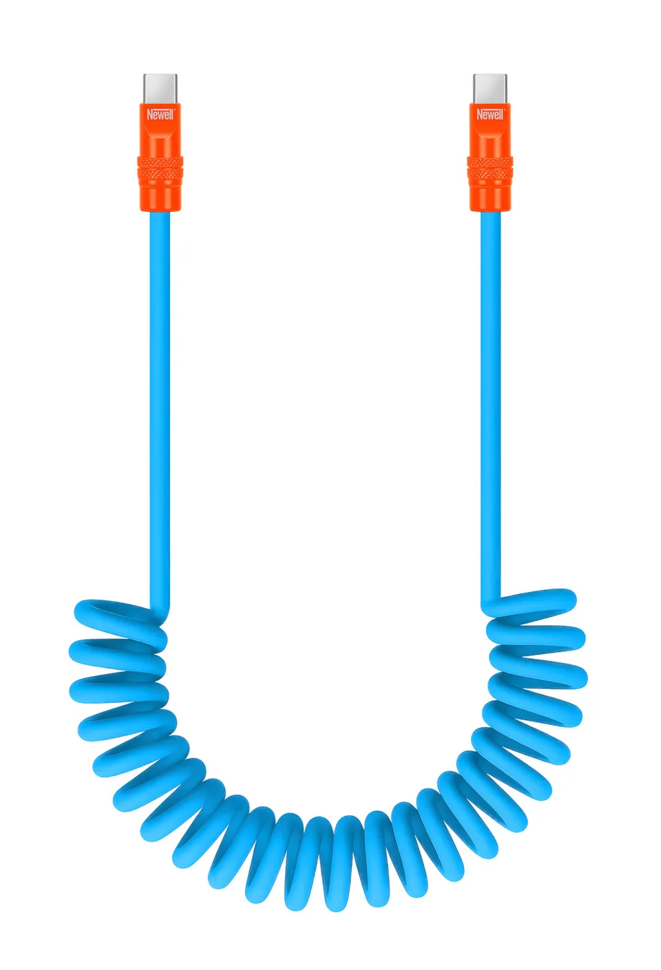 newell-usb-c-usb-c-100-w-kabel-1-5-m-spiral-blau-orange image 1