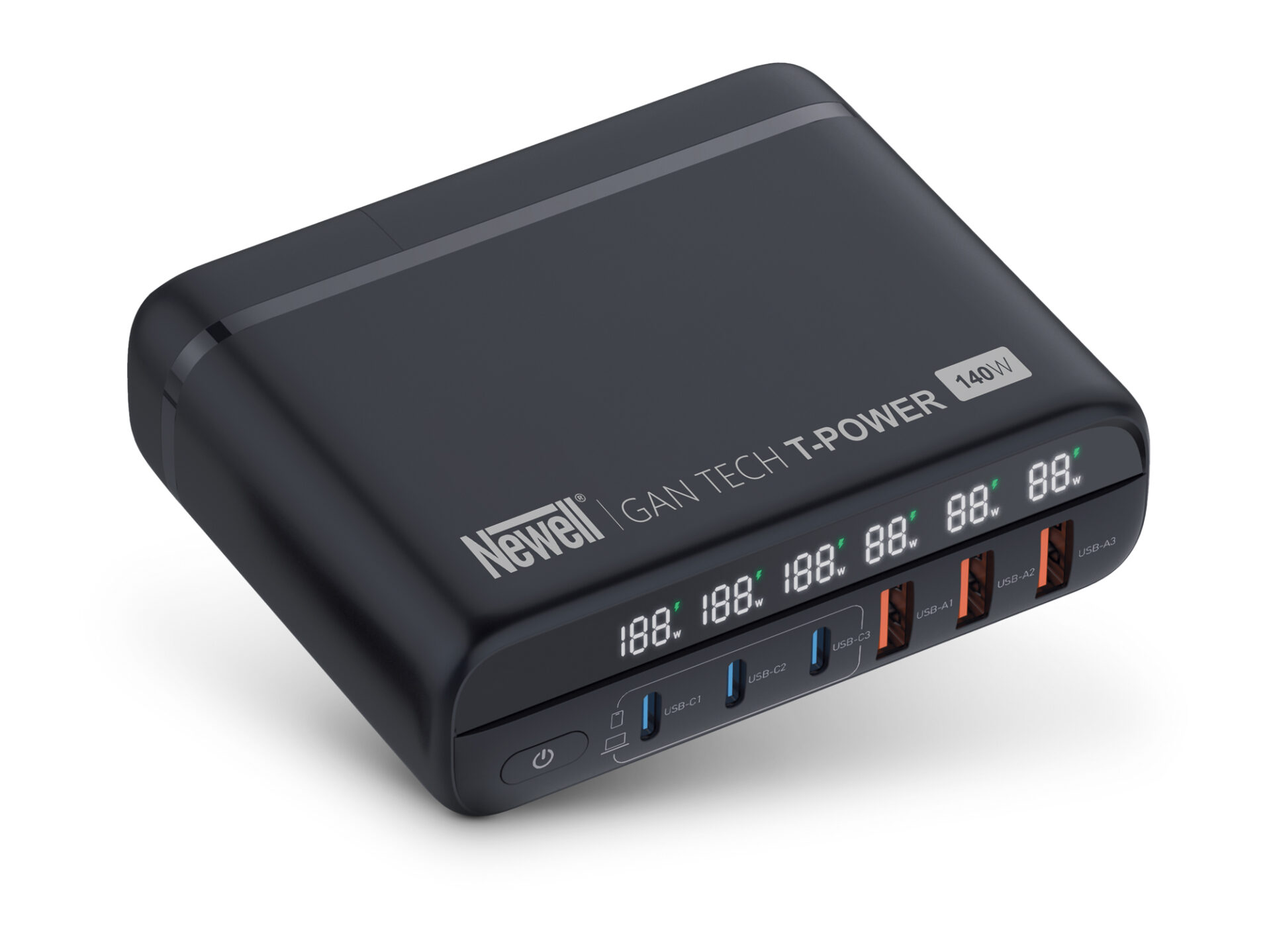 newell-t-power-140w-gan-ladeger-t-6-port-mit-adapterkit image 1